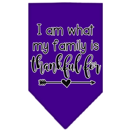 I Am What My Family is Thankful For Screen Print Bandana Purple Large