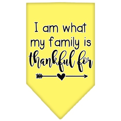 I Am What My Family is Thankful For Screen Print Bandana Yellow Large