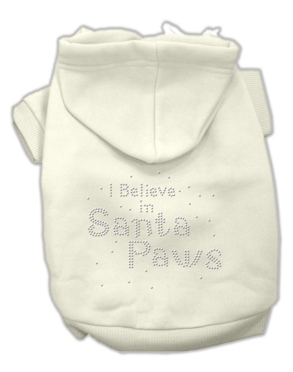 I Believe in Santa Paws Hoodie Cream L