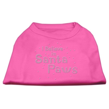 I Believe in Santa Paws Shirt Bright Pink L