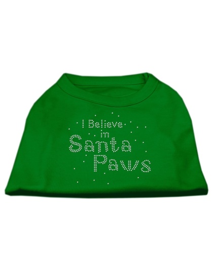 I Believe in Santa Paws Shirt Emerald Green Lg