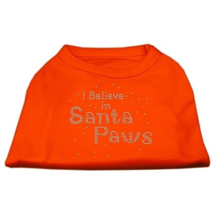 I Believe in Santa Paws Shirt Orange Lg