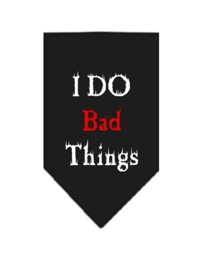 I Do Bad Things Screen Print Bandana Black Large