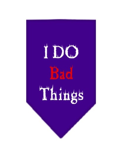 I Do Bad Things Screen Print Bandana Purple Large