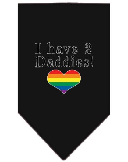 I Have 2 Daddies Screen Print Bandana Black Large