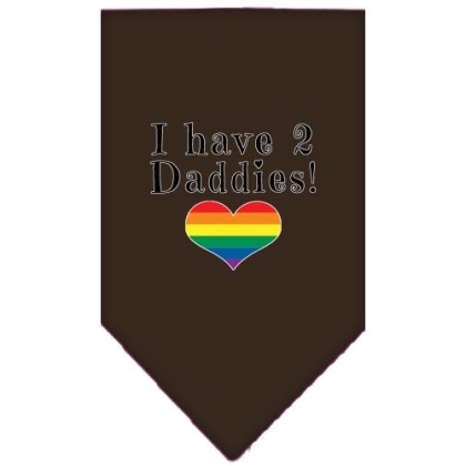 I Have 2 Daddies Screen Print Bandana Cocoa Large