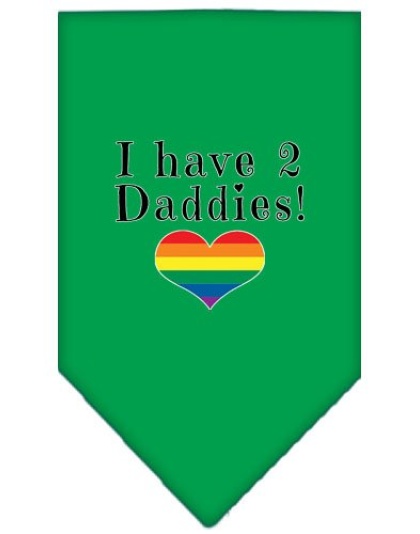 I Have 2 Daddies Screen Print Bandana Emerald Green Large