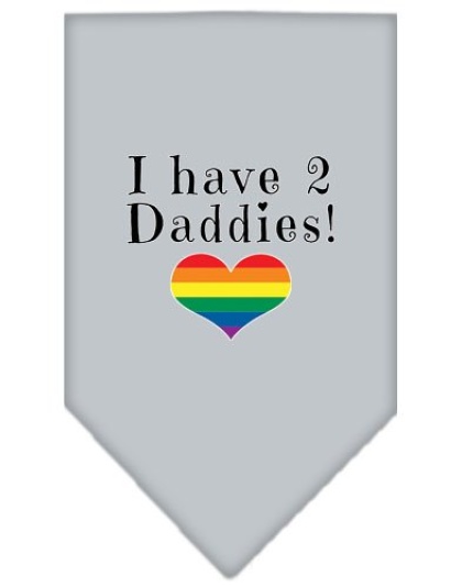 I Have 2 Daddies Screen Print Bandana Grey Large