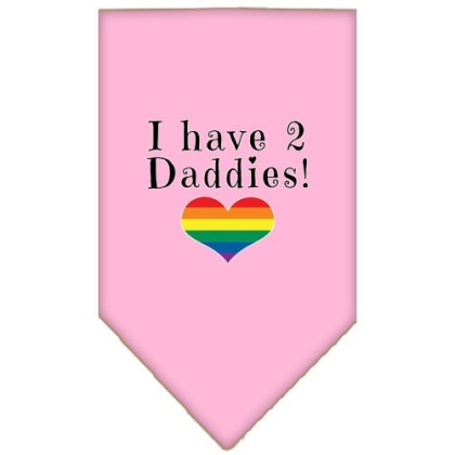 I Have 2 Daddies Screen Print Bandana Light Pink Large