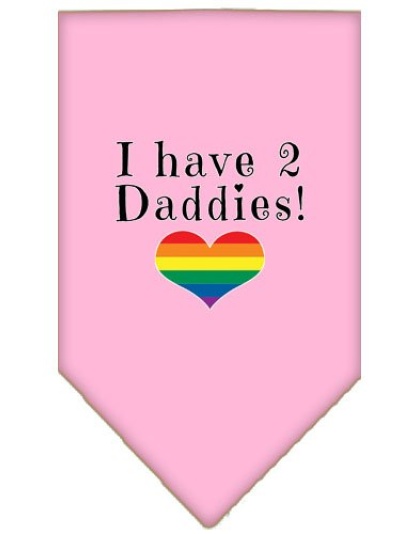 I Have 2 Daddies Screen Print Bandana Light Pink Large