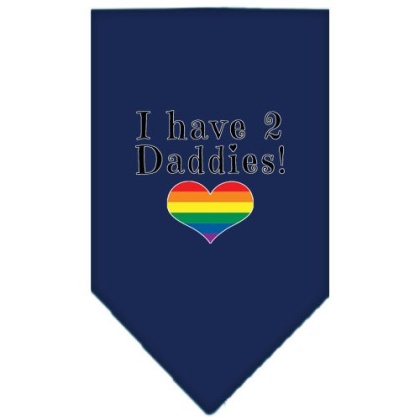 I Have 2 Daddies Screen Print Bandana Navy Blue large