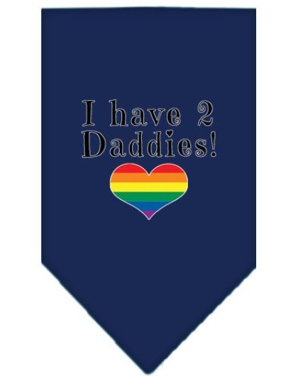 I Have 2 Daddies Screen Print Bandana Navy Blue large