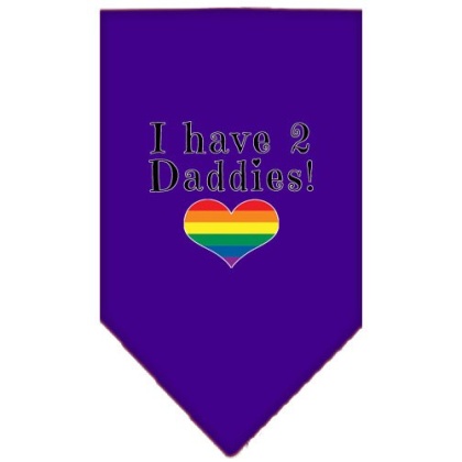 I Have 2 Daddies Screen Print Bandana Purple Large