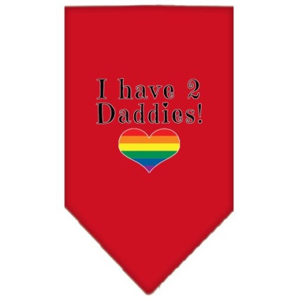 I Have 2 Daddies Screen Print Bandana Red Large