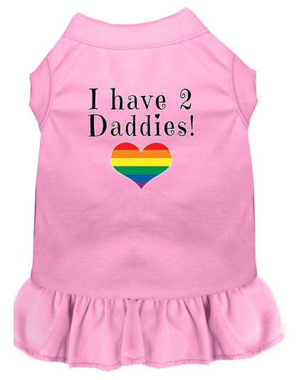 I have 2 Daddies Screen Print Dog Dress Light Pink 4X