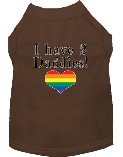 I have 2 Daddies Screen Print Dog Shirt Brown Lg