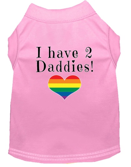 I have 2 Daddies Screen Print Dog Shirt Light Pink Lg