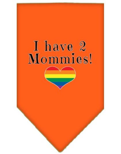 I Have 2 Mommies Screen Print Bandana Orange Large