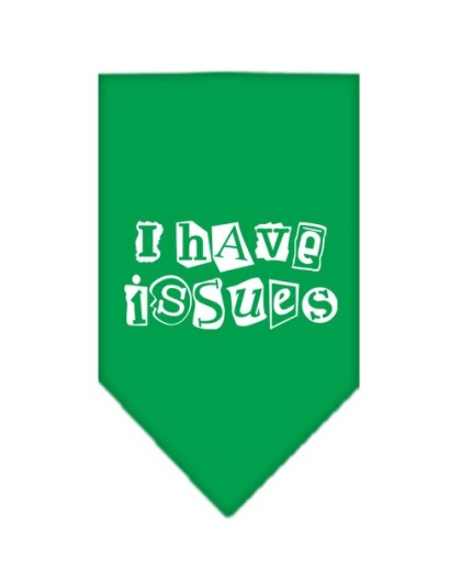 I Have Issues Screen Print Bandana Emerald Green Large