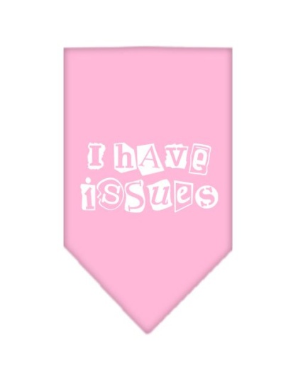 I Have Issues Screen Print Bandana Light Pink Large