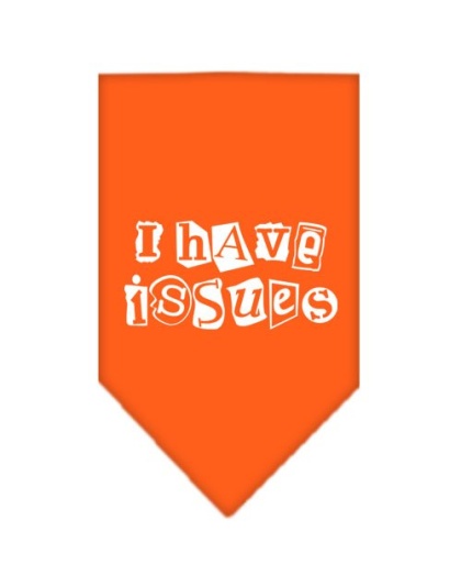 I Have Issues Screen Print Bandana Orange Large