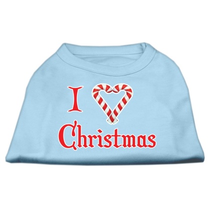 I Heart Christmas Screen Print Shirt Baby Blue Lg