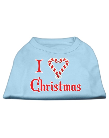 I Heart Christmas Screen Print Shirt Baby Blue Lg