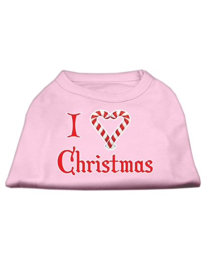 I Heart Christmas Screen Print Shirt Light Pink Lg