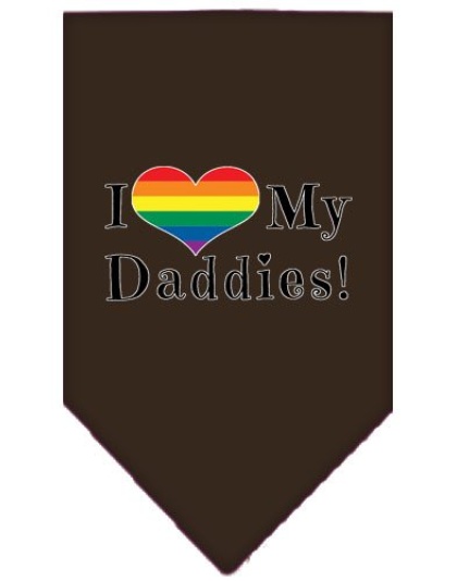 I Heart my Daddies Screen Print Bandana Cocoa Large