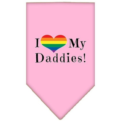 I Heart my Daddies Screen Print Bandana Light Pink Large