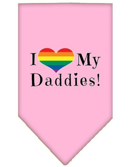 I Heart my Daddies Screen Print Bandana Light Pink Large