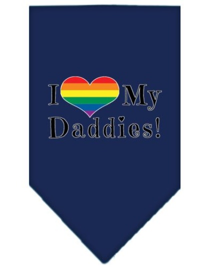 I Heart my Daddies Screen Print Bandana Navy Blue large