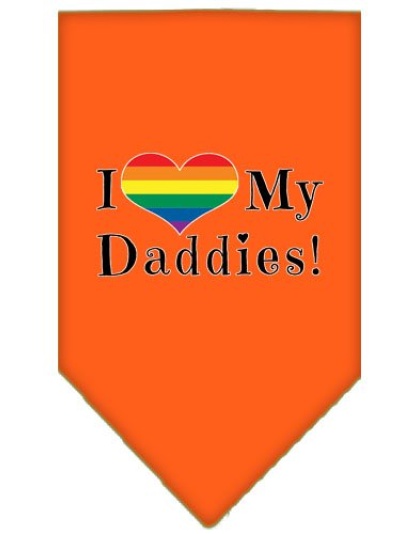 I Heart my Daddies Screen Print Bandana Orange Large