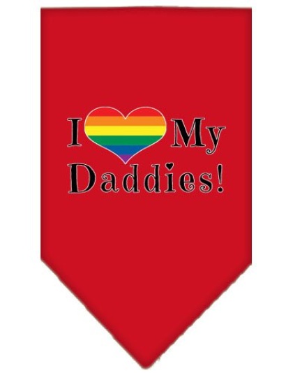 I Heart my Daddies Screen Print Bandana Red Large