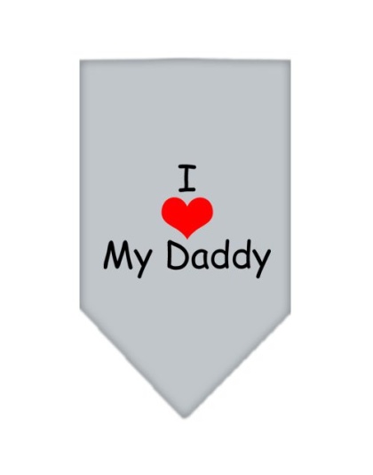 I Heart My Daddy Screen Print Bandana Grey Large