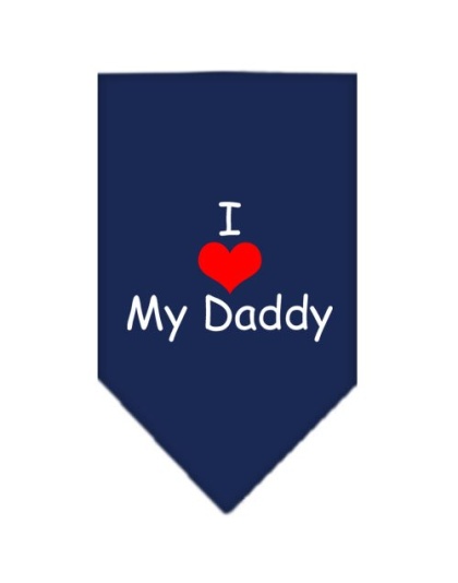 I Heart My Daddy Screen Print Bandana Navy Blue large