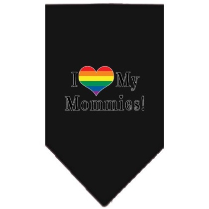 I heart my Mommies Screen Print Bandana Black Large