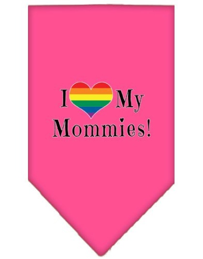 I heart my Mommies Screen Print Bandana Bright Pink Large