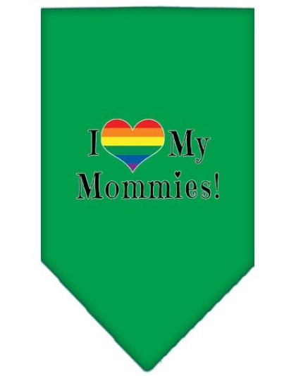 I heart my Mommies Screen Print Bandana Emerald Green Large