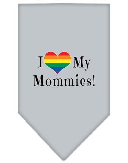 I heart my Mommies Screen Print Bandana Grey Large