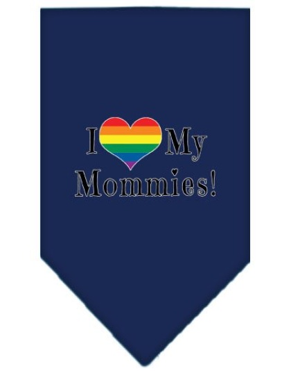 I heart my Mommies Screen Print Bandana Navy Blue large