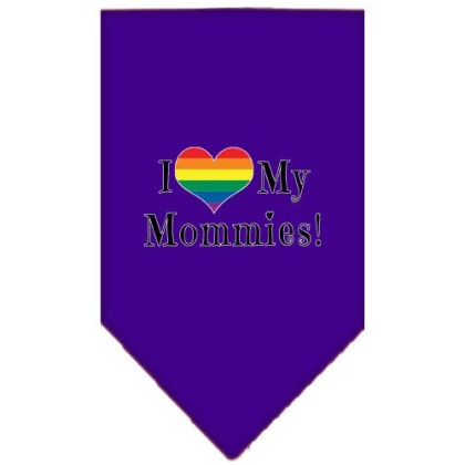 I heart my Mommies Screen Print Bandana Purple Large