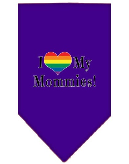 I heart my Mommies Screen Print Bandana Purple Large