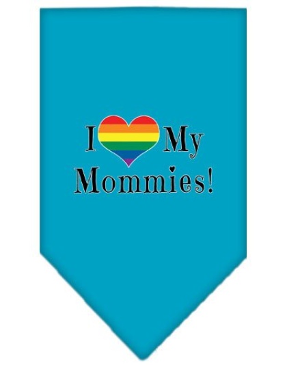 I heart my Mommies Screen Print Bandana Turquoise Large