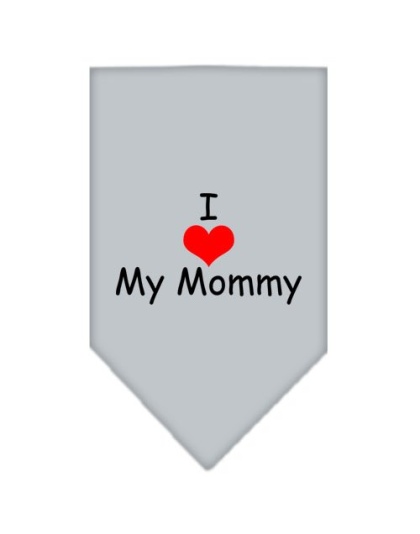 I Heart My Mommy Screen Print Bandana Grey Large