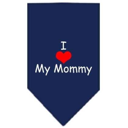 I Heart My Mommy Screen Print Bandana Navy Blue large