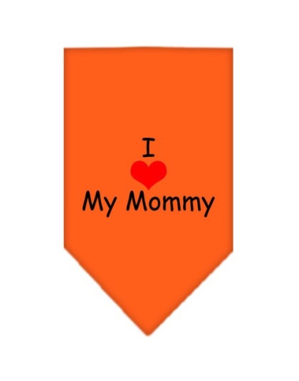 I Heart My Mommy Screen Print Bandana Orange Large