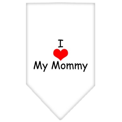 I Heart My Mommy Screen Print Bandana White Large