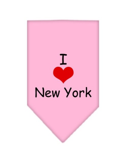 I Heart New York Screen Print Bandana Light Pink Large