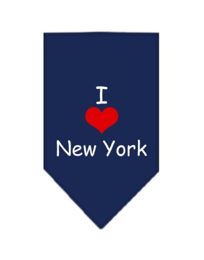 I Heart New York Screen Print Bandana Navy Blue large
